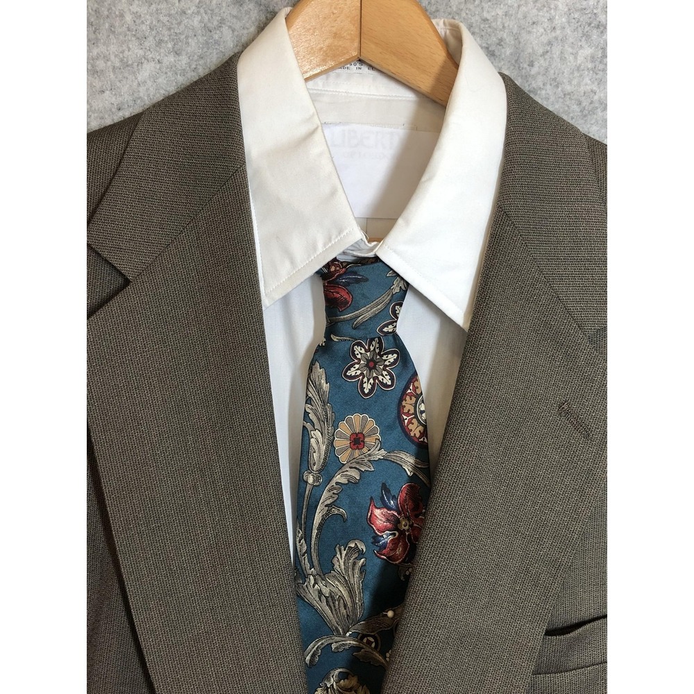 Stafford‎ Sport Coat Mens 44 Long Brown Wool Tweed Two Button Notch Lapel USA